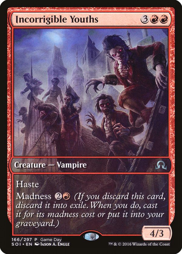 Incorrigible Youths (Game Day) (Extended Art) [Shadows over Innistrad Promos] Online